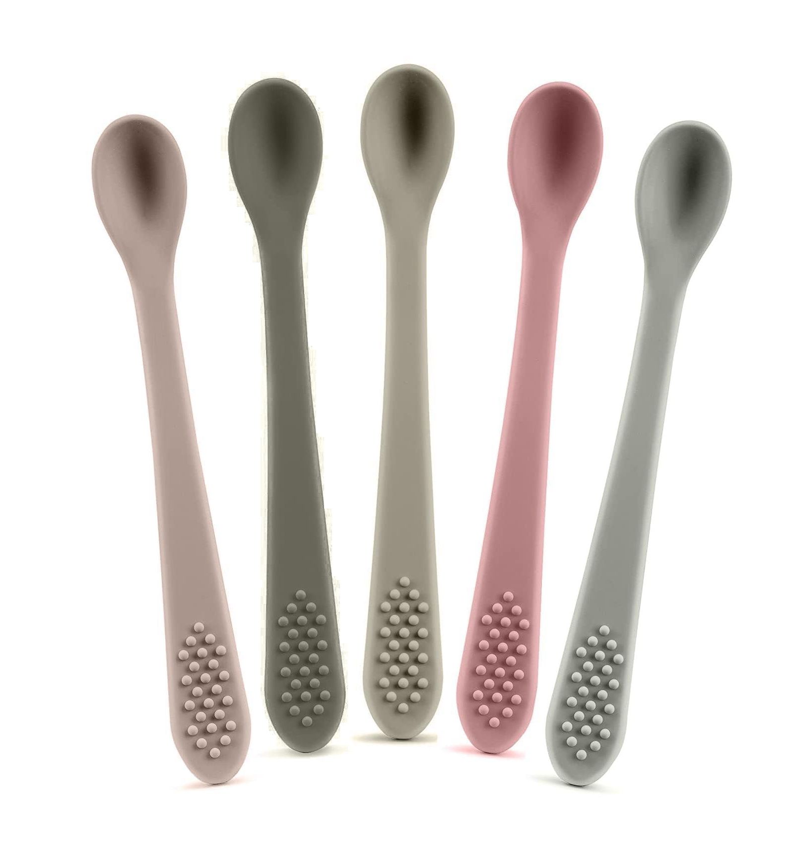 Sperric Baby Spoons - Infant Spoons First Stage - Silicone Baby Spoon For Self Feeding - First Stage Baby Feeding Spoon Set Gum Friendly - BPA Free