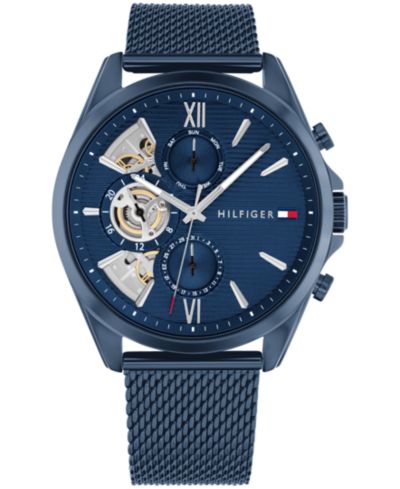 Мужские часы Tommy Hilfiger Quartz Blue Ionic Plated Steel 43.5mm
