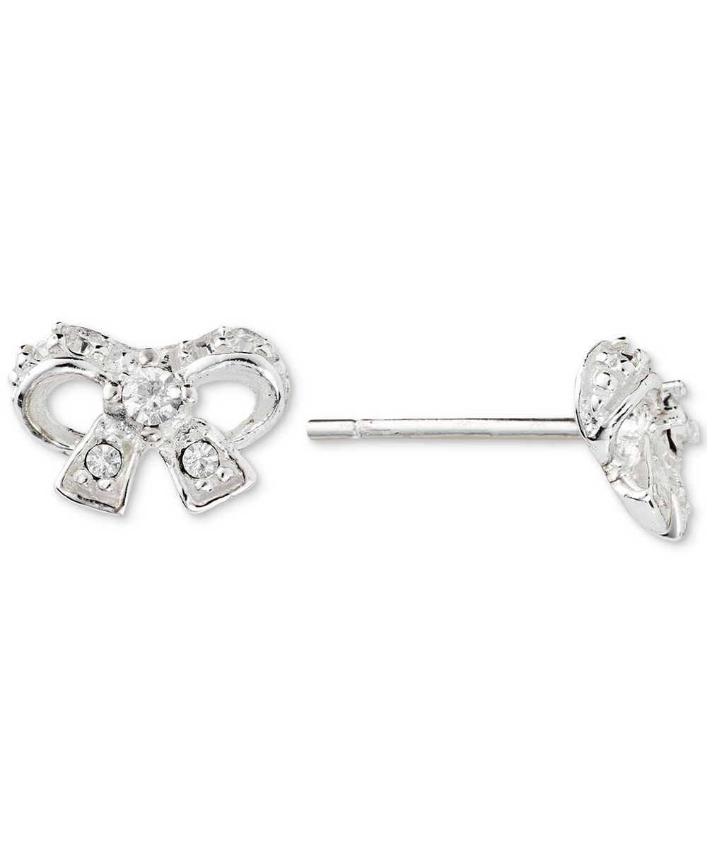 Серьги Macy's Cubic Zirconia Bow Post из стерлингового серебра