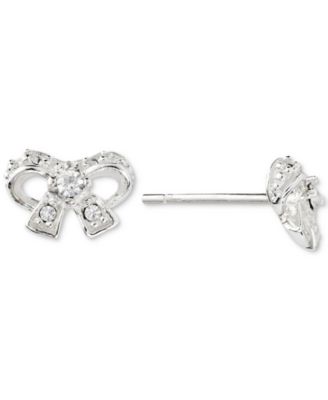 Серьги Macy's Cubic Zirconia Bow Post из стерлингового серебра