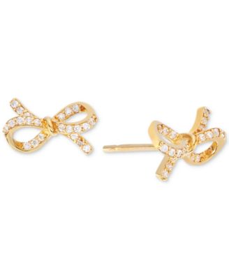 Серьги-гвоздики Cubic Zirconia Bow (3/8 ct. t.w.) в 14k Gold over Sterling Silver