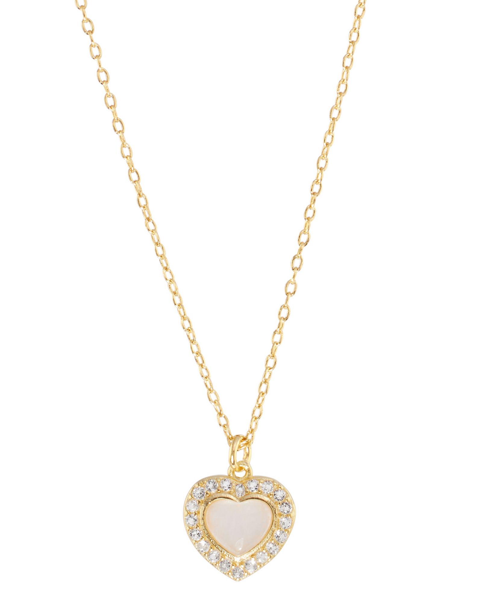 Macy's подвеска-ожерелье с розовым кварцем и белым топазом в 14k Gold Over Sterling Silver, 18"