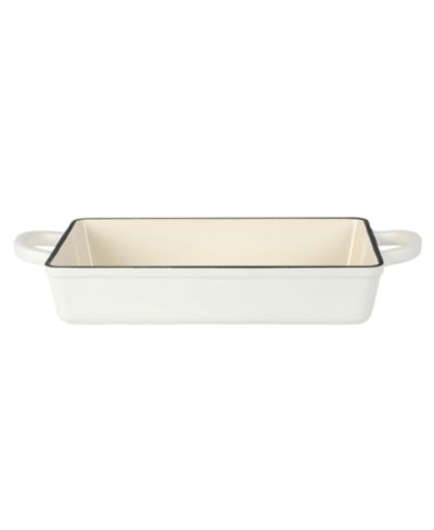 Эмалированная чугунная сковорода для лазаньи Crock Pot Matte Linen White