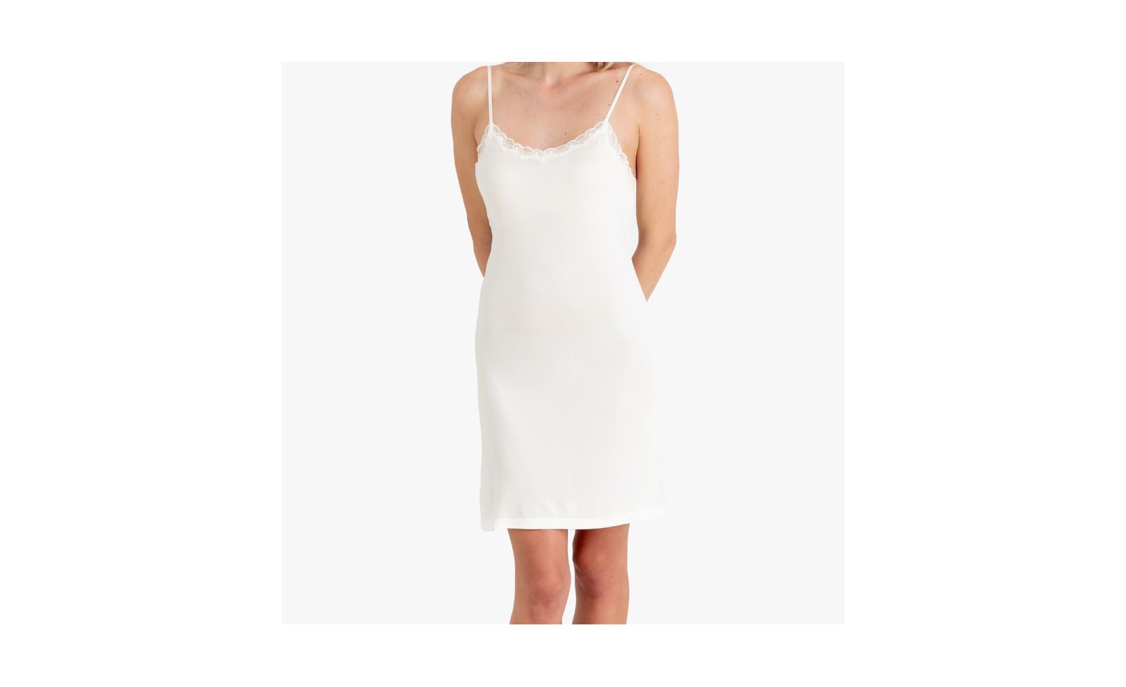 Uwila Warrior Women's Silk Blend Slip with Lace Trim