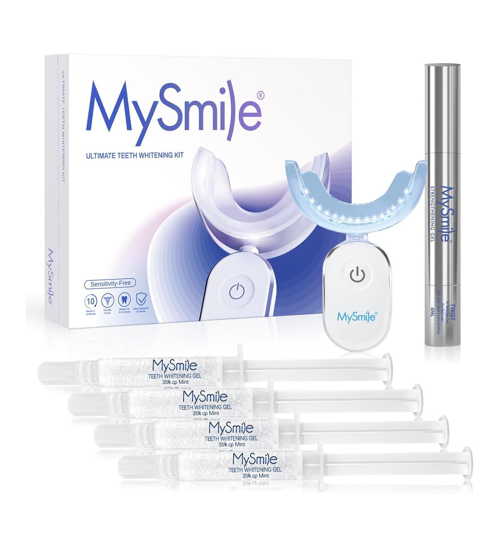 MySmile Набор для отбеливания зубов Deluxe с 28 LED Light и гелем 35% Carbamide Peroxide