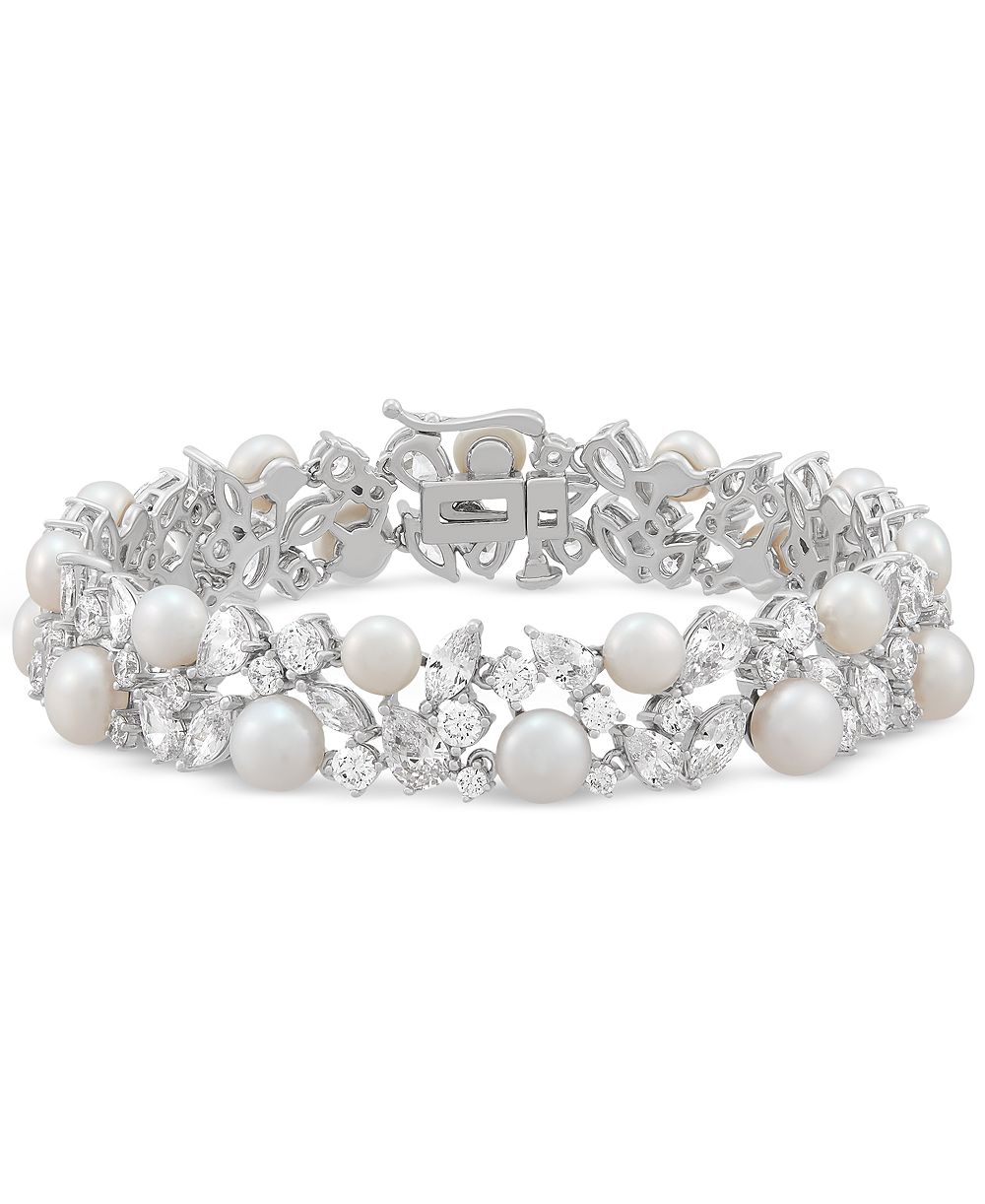 Arabella браслет Statement Pearl & Cubic Zirconia в Sterling Silver