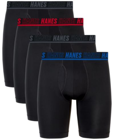 Hanes Men's 4pk. Ultimate MOVES Support Long-Leg Boxer Brief Underwear