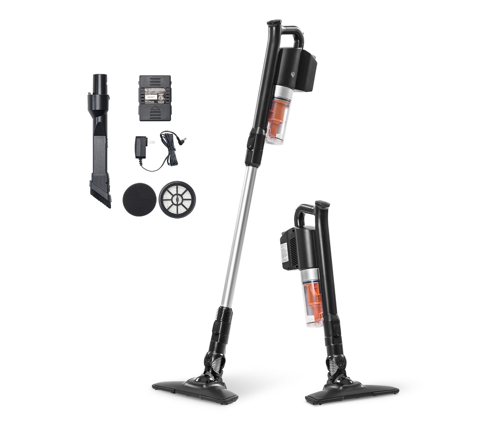 IRIS USA Cordless Stick Vacuum for Low-profile Rugs and Hard Floors, 4-in-1 Attachments, 9000Pa Suction LED Indicator, 55K RPM 35 Min Runtime Battery