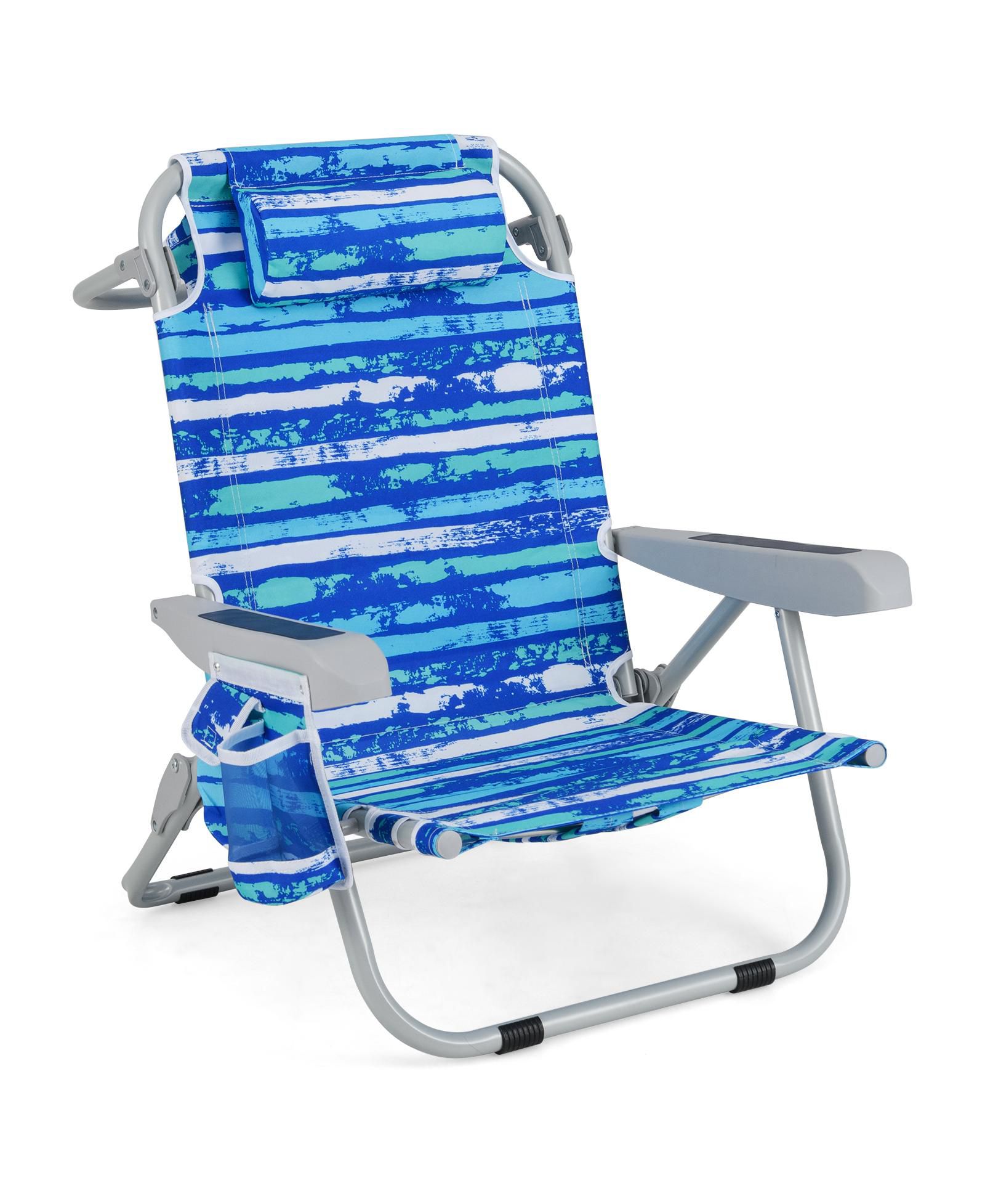 Slickblue Portable Backpack Beach Chair with Cup Holder for Outdoor Use