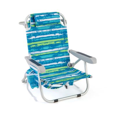 Slickblue Portable Backpack Beach Chair with Cup Holder for Outdoor Use