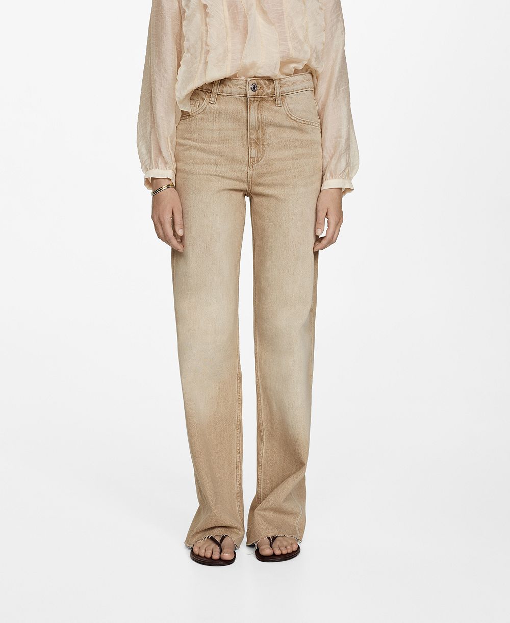 Mango Women's Danila Medium-Rise Wide Leg Jeans