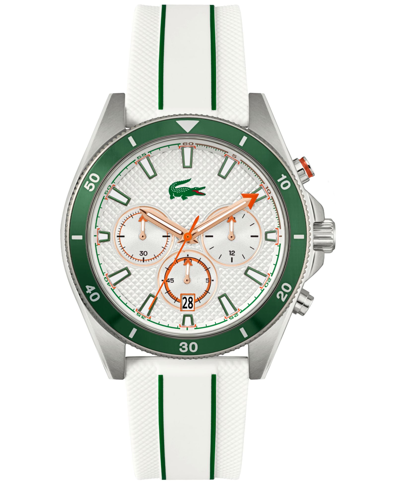 Lacoste Мужские часы Mainsail White Silicone, 43mm