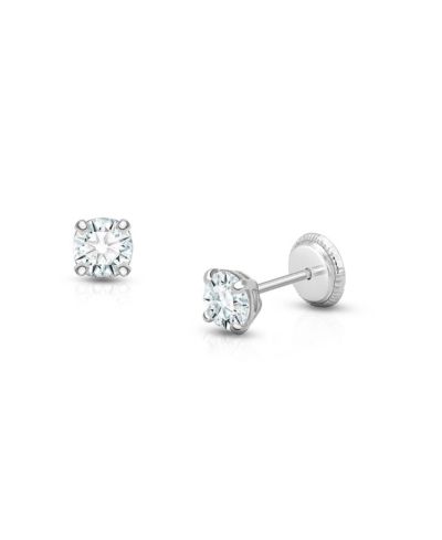 Серьги-гвоздики Tiny Blessings 14K Gold Round Cut Screw Back