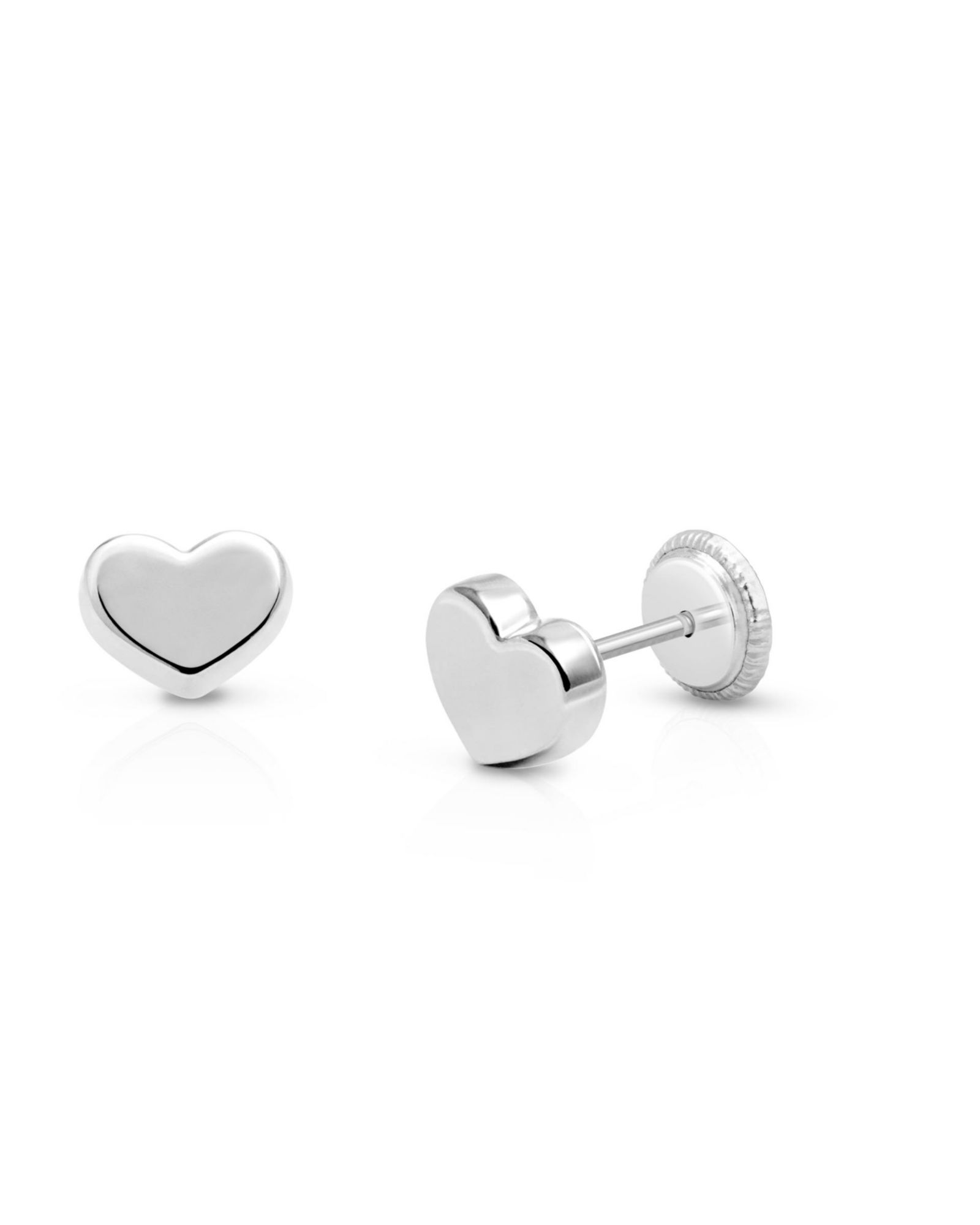 Tiny Blessings 14K Gold Modern Heart Stud Screw Back Earrings