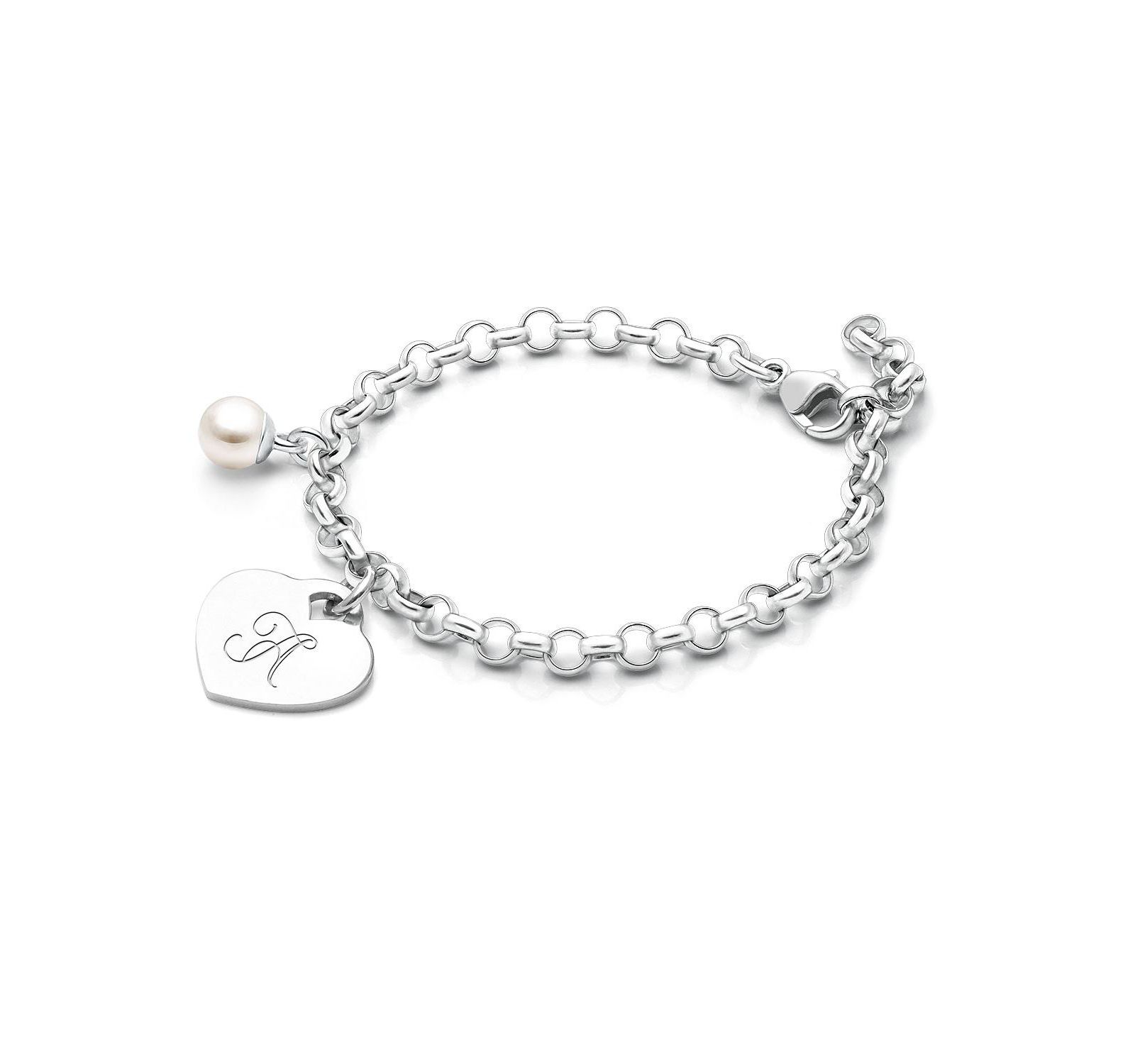 Tiny Blessings Sterling Silver Classic Charm Bracelet и гравированный браслет с инициалами