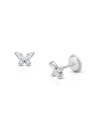 Tiny Blessings 14K Gold Marquise Butterfly Stud Screw Back Earrings