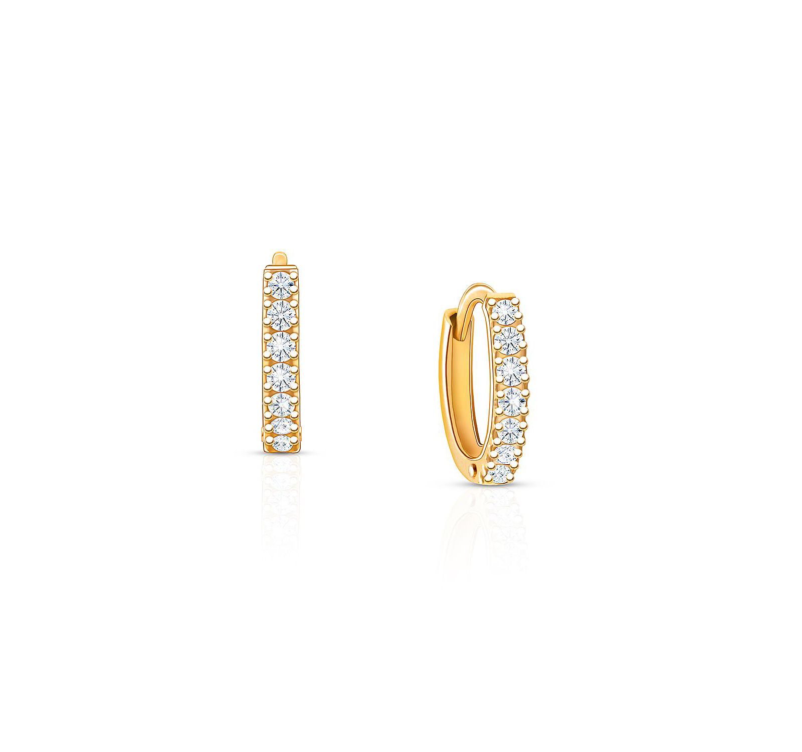 Tiny Blessings серьги-кольцо Huggie Hoop 14K Gold 9mm Timeless Pave