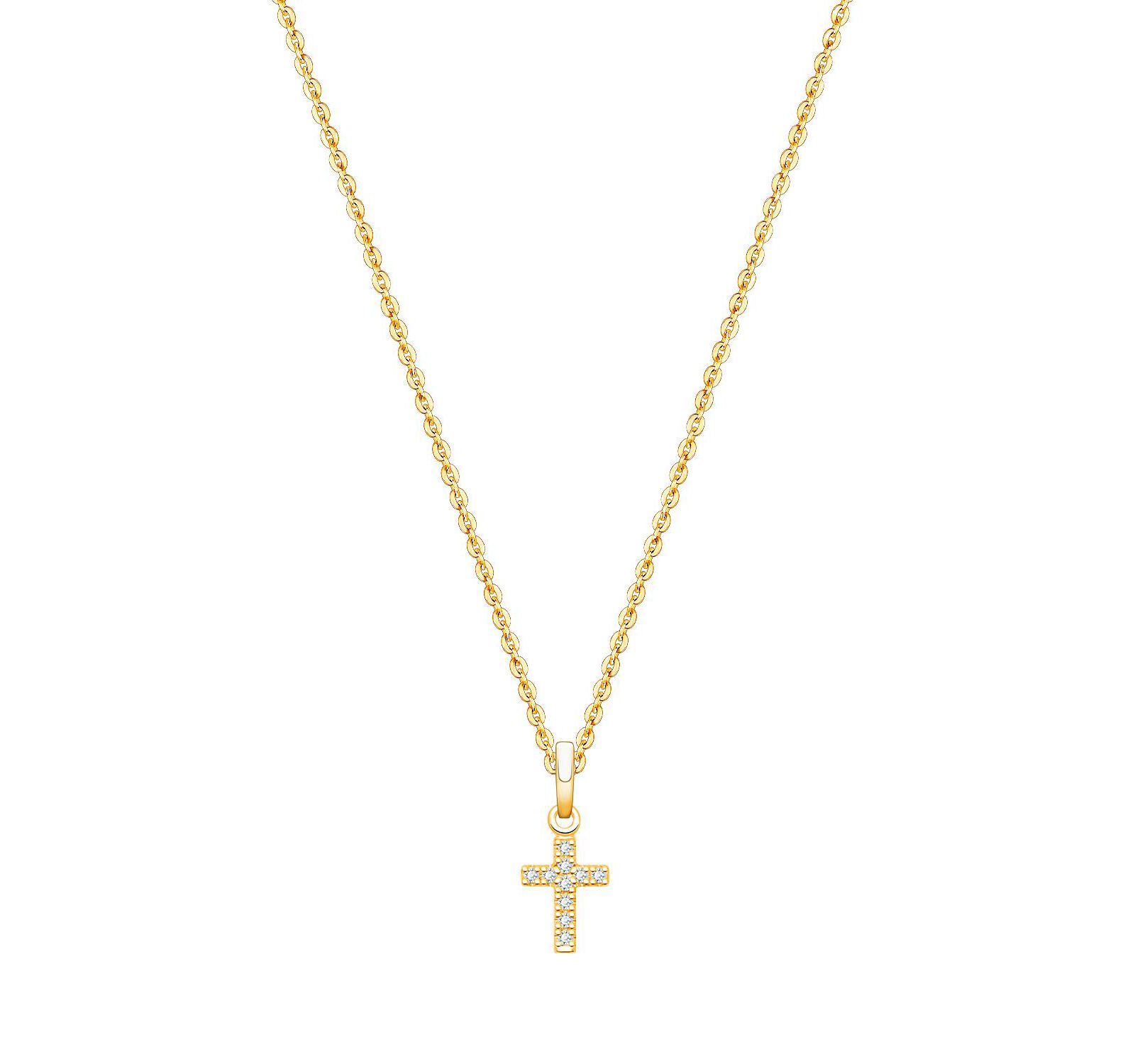 Tiny Blessings ожерелье с крестом Divine Light, 14K Gold