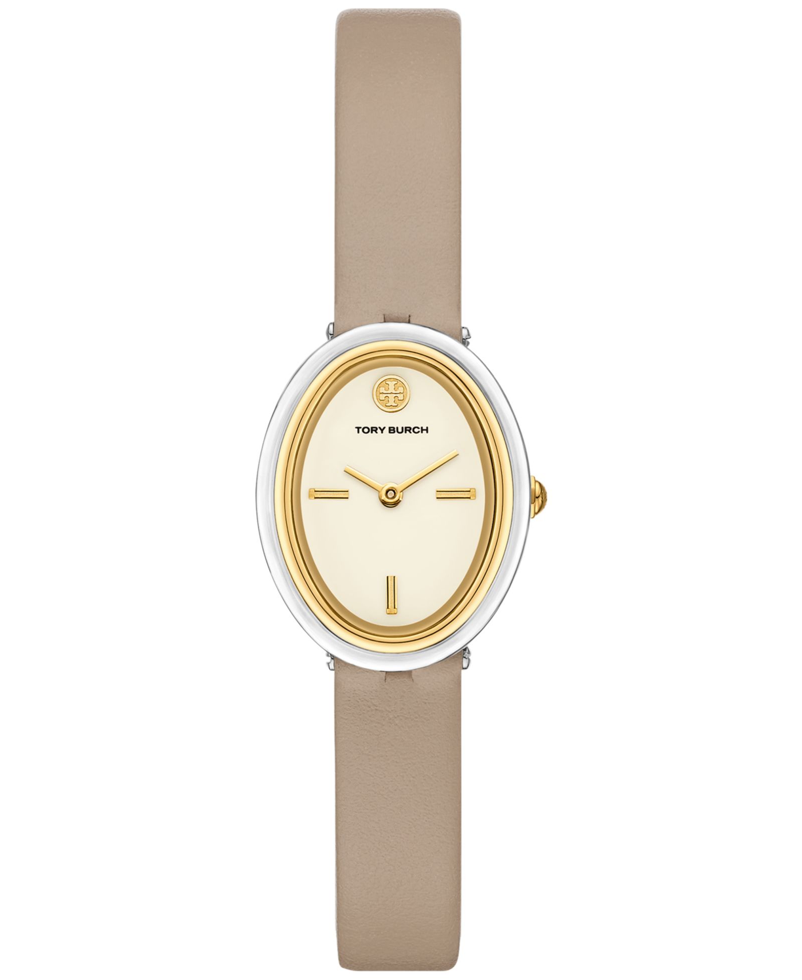 Женские часы Tory Burch The Oval Gray Leather Strap 22mm