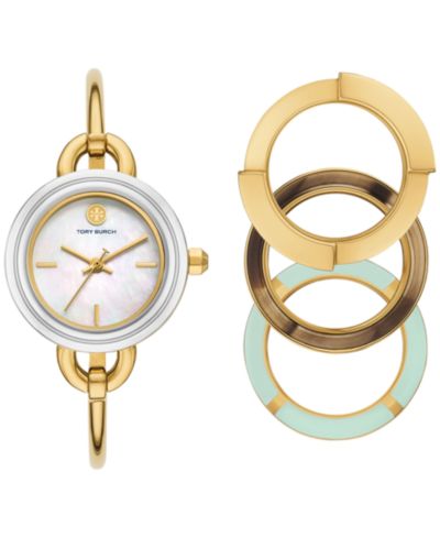 Tory Burch Women's  The Miller Gold-Tone Stainless Steel Bangle Bracelet Watch 27mm Set