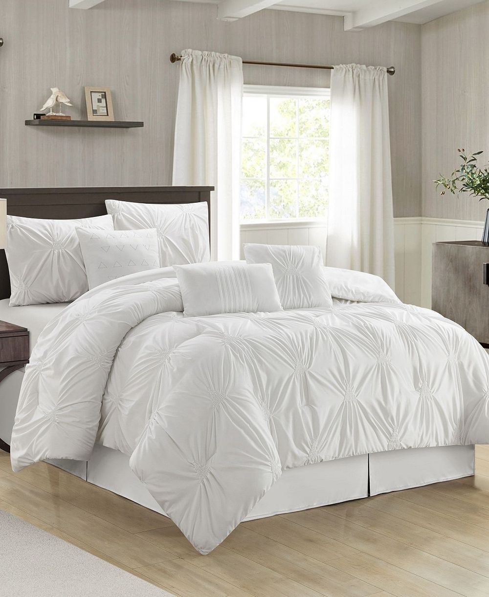 Stratford Park Nargiz Pintuck 7-Pc. Comforter Set, California King