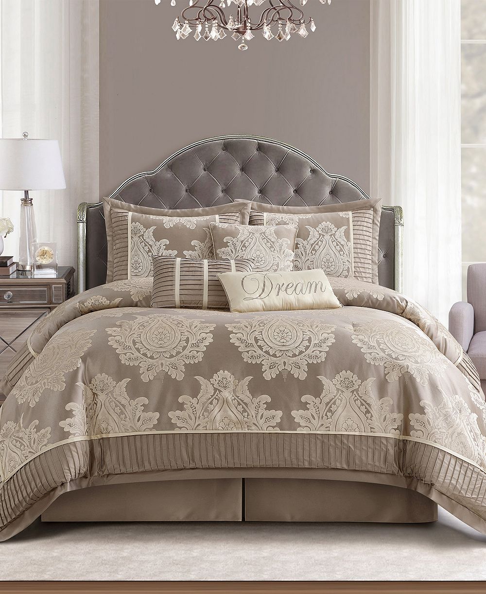 Stratford Park Therese Damask 7-Pc. Comforter Set, California King