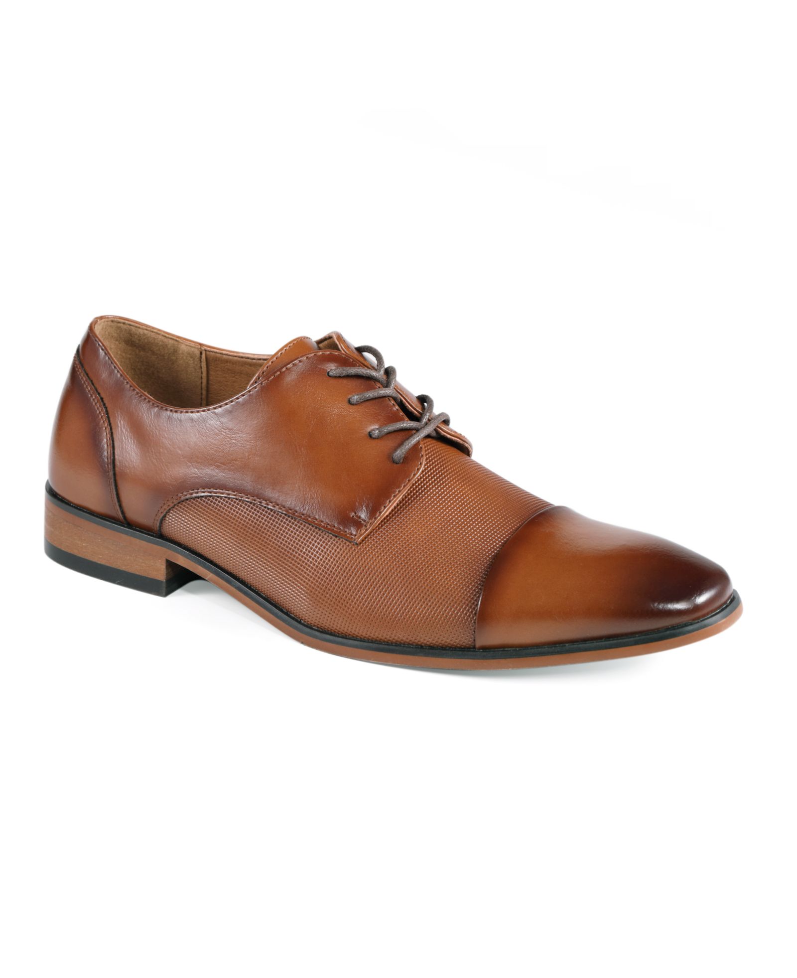 GUESS Men's Shelly Cap Toe Lace Up Dress Oxfords