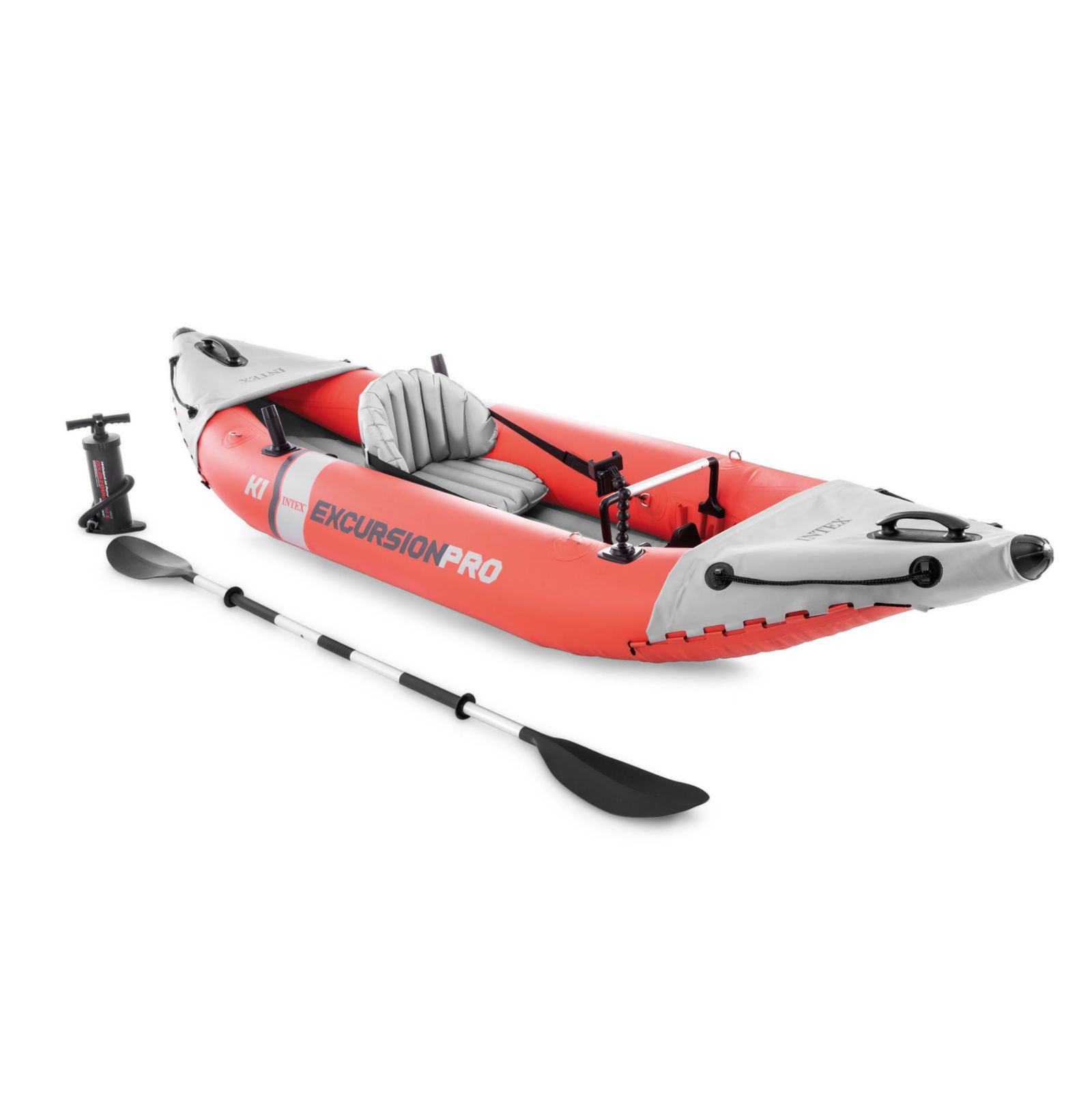 Intex Excursion Pro K1 Single Person Inflatable Vinyl Fishing Kayak с веслом/насосом