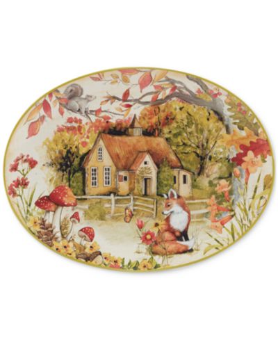 Certified International Woodland Critters Oval Platter