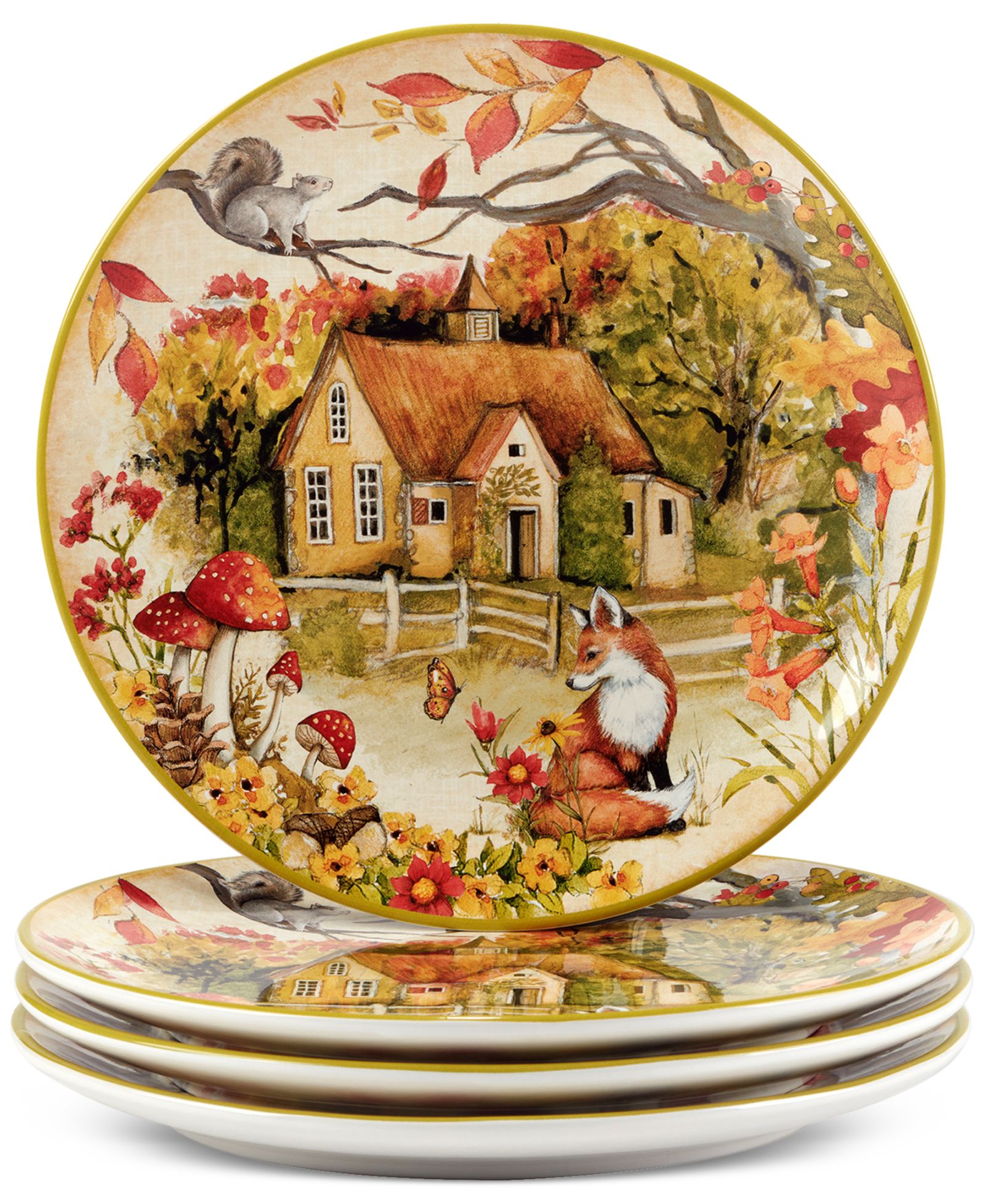 Certified International Набор обеденных тарелок Woodland Critters 4 шт.