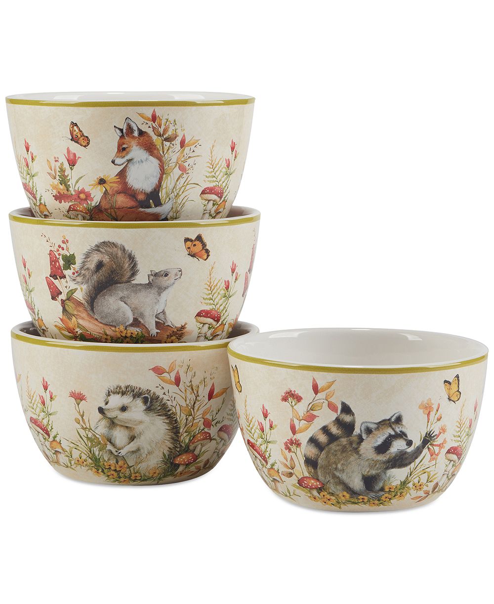 Миски для мороженого Certified International Woodland Critters, набор из 4 шт