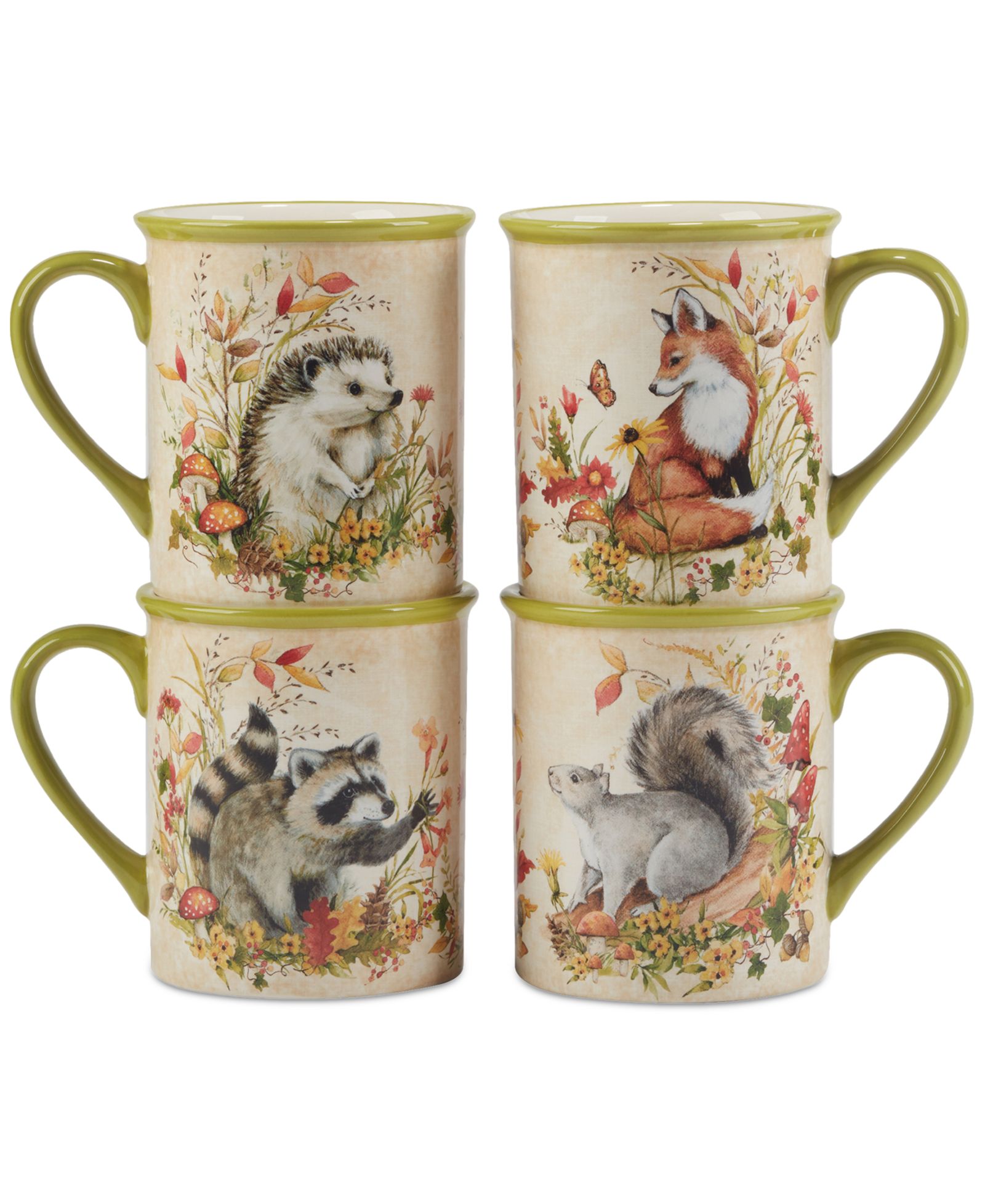 Certified International Woodland Critters Mugs, Set of 4