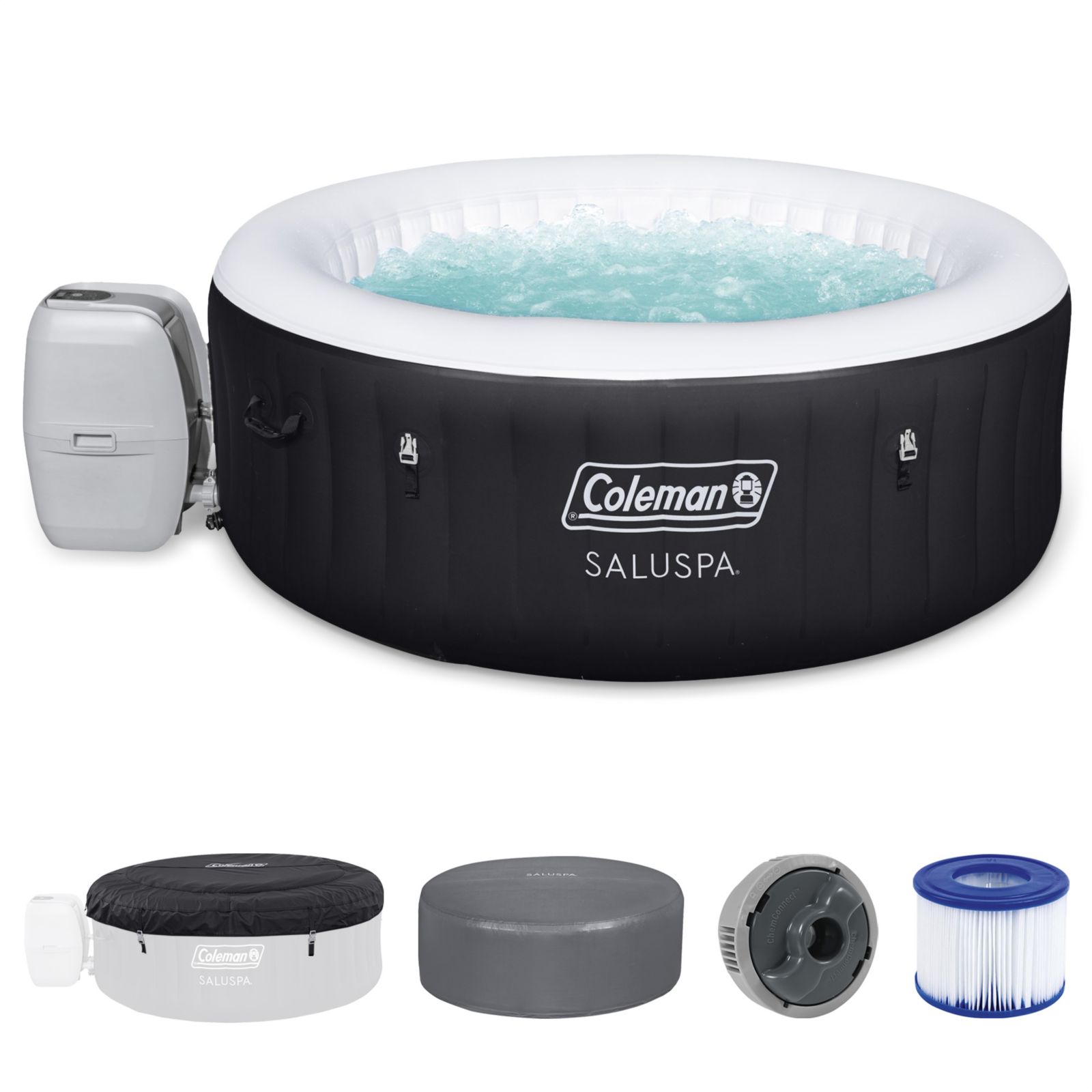 Coleman Miami AirJet Round Inflatable Hot Tub with EnergySense Cover