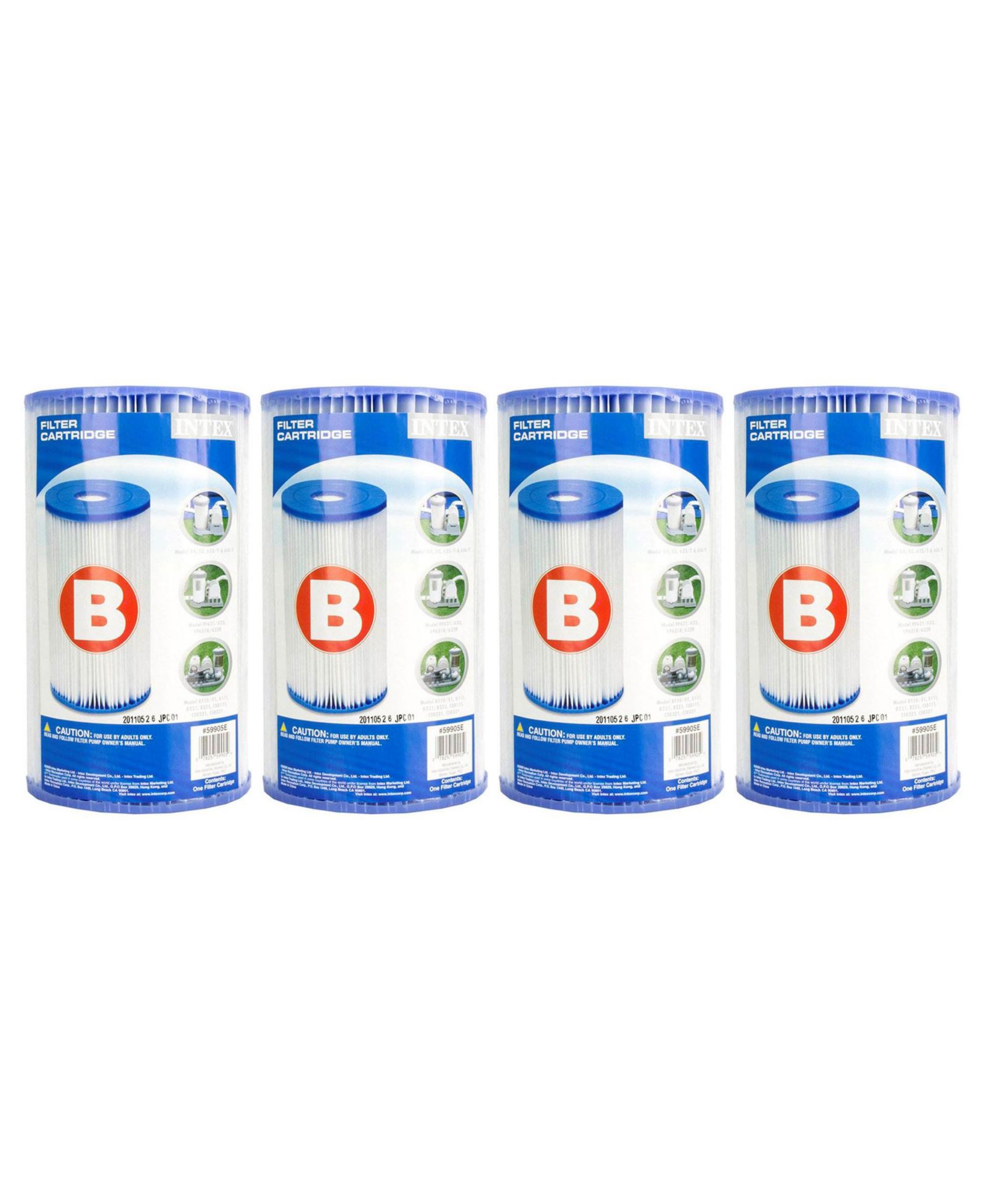 Intex Сменный картридж-фильтр Type B для бассейнов, 4 шт.