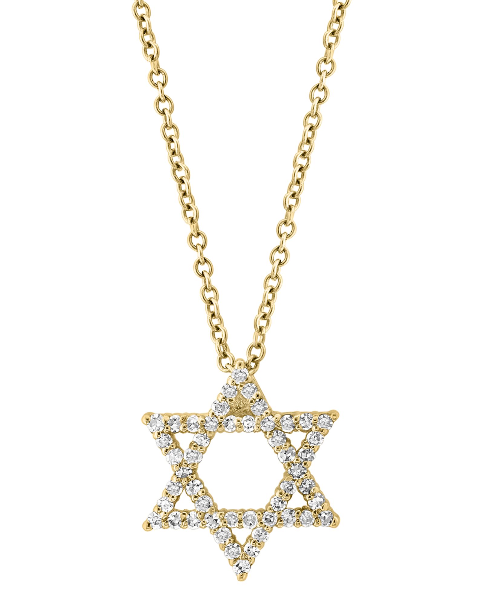 EFFY® Подвеска-ожерелье Diamond Star of David 18" (1/4 ct. t.w.) в золоте 14k
