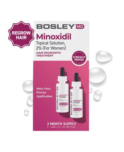 BosleyMD Женский средство для роста волос с 2% Minoxidil, пипетка