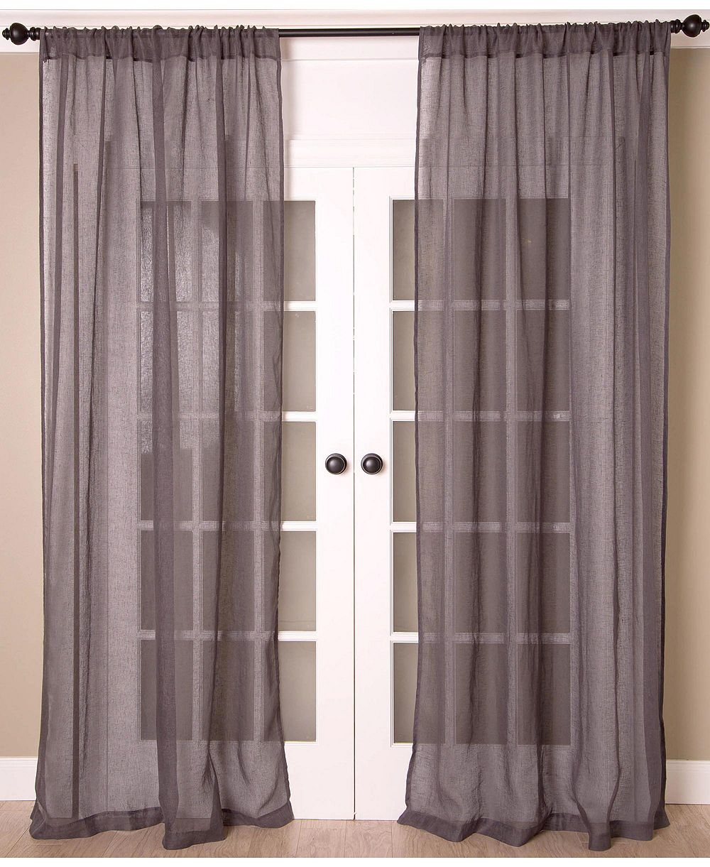 Superior Linen Sheer -  Solid Linen Curtain Panel with Rod Pocket