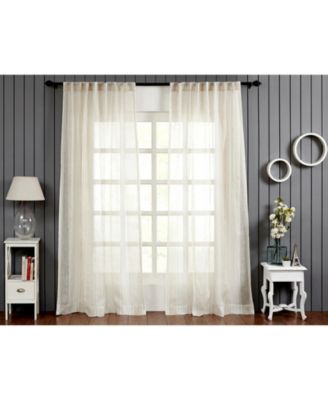 Lurex Linen  Sheer Curtain Panel - Rod Pocket and Hidden Back Tabs