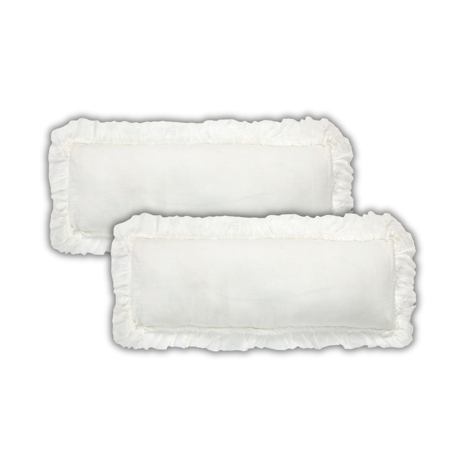IHI Home Linen Sheer Ruffle Decorative Throw Pillow Covers
