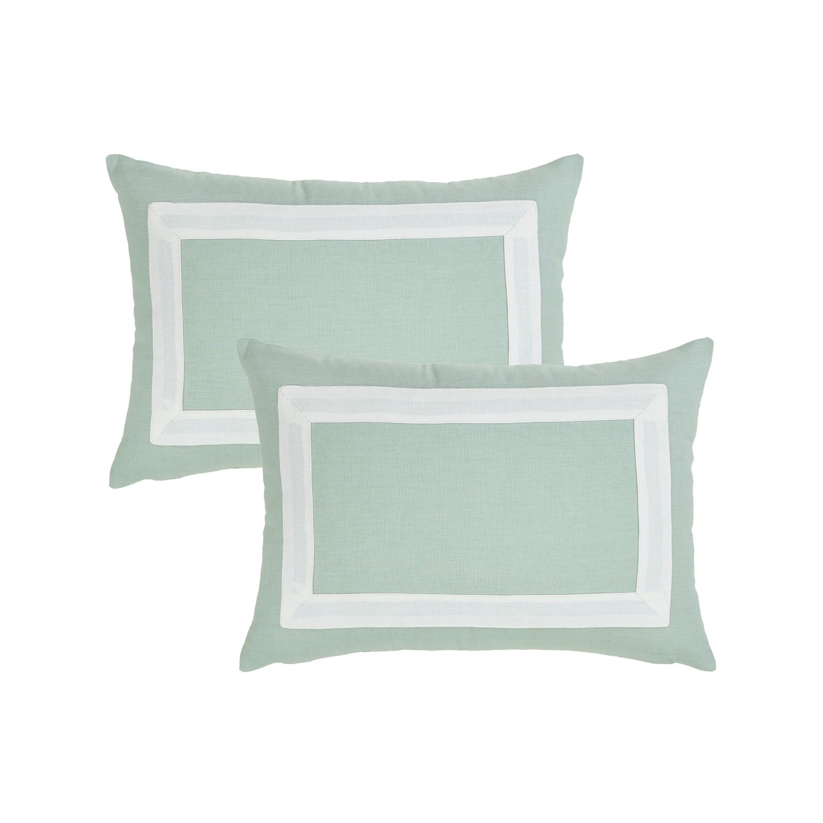 IHI Home Amalfi Linen Cotton Lumbar Throw Pillow Covers, 14"x 20", Set of 2