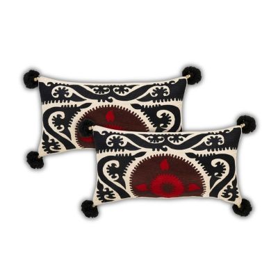 IHI Home Suzani декоративные наволочки для подушек с вышивкой, 14"x 28", набор из 2 шт