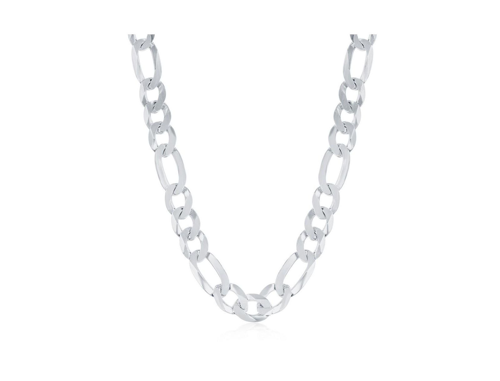 Цепочка Simona Figaro из стерлингового серебра 7.5mm, родированное