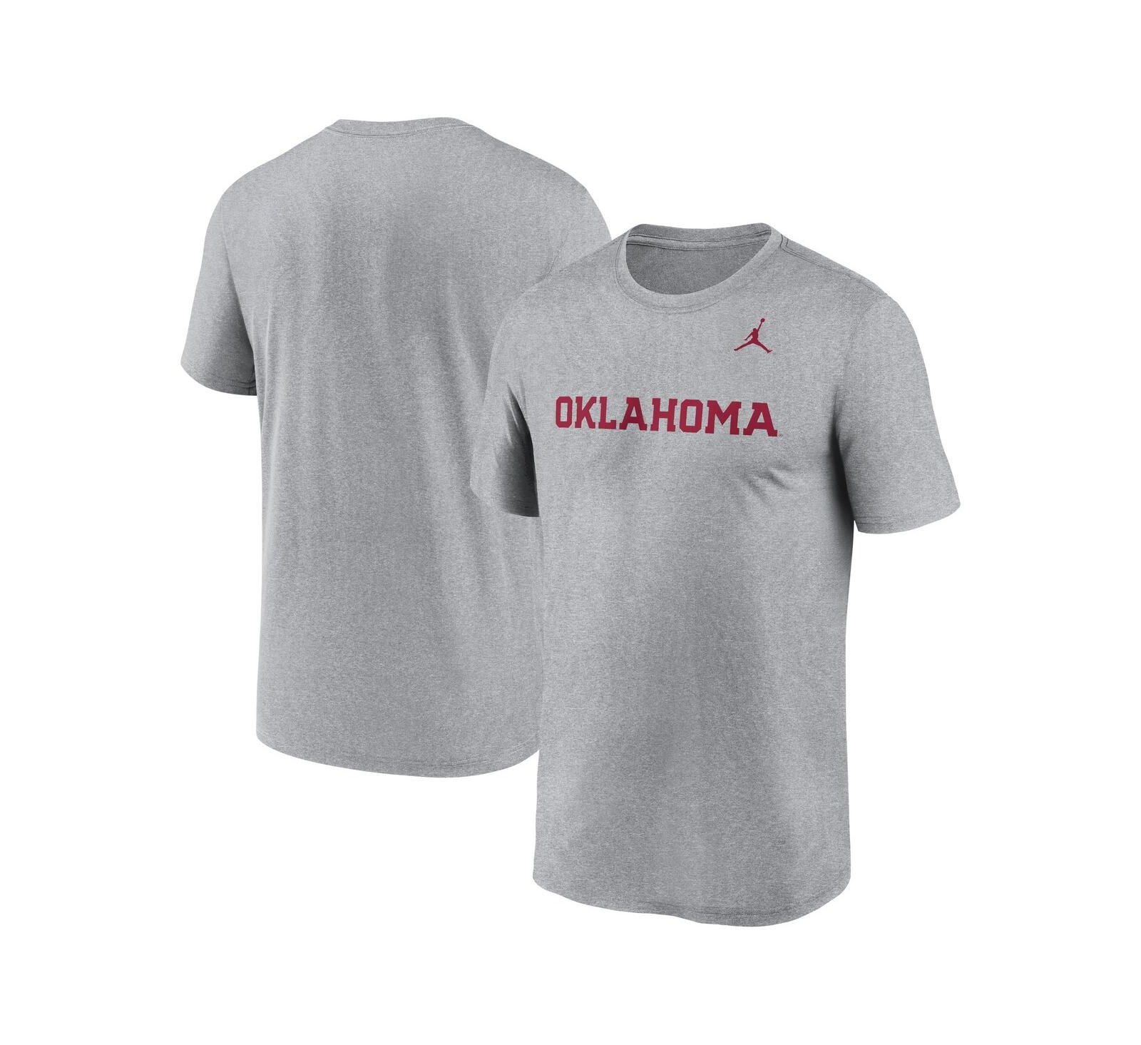Jordan Мужская футболка Jordan Oklahoma Sooners Primetime Legend Wordmark Heather Gray