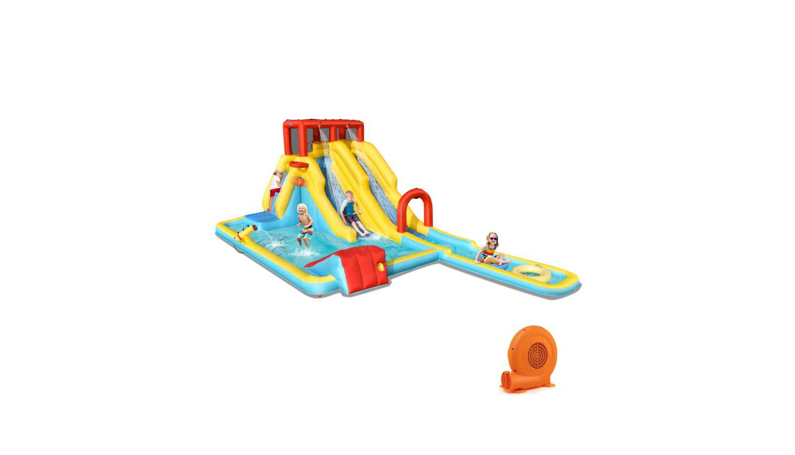 Надувной водный парк Slickblue 7-in-1 Inflatable Dual Slide
