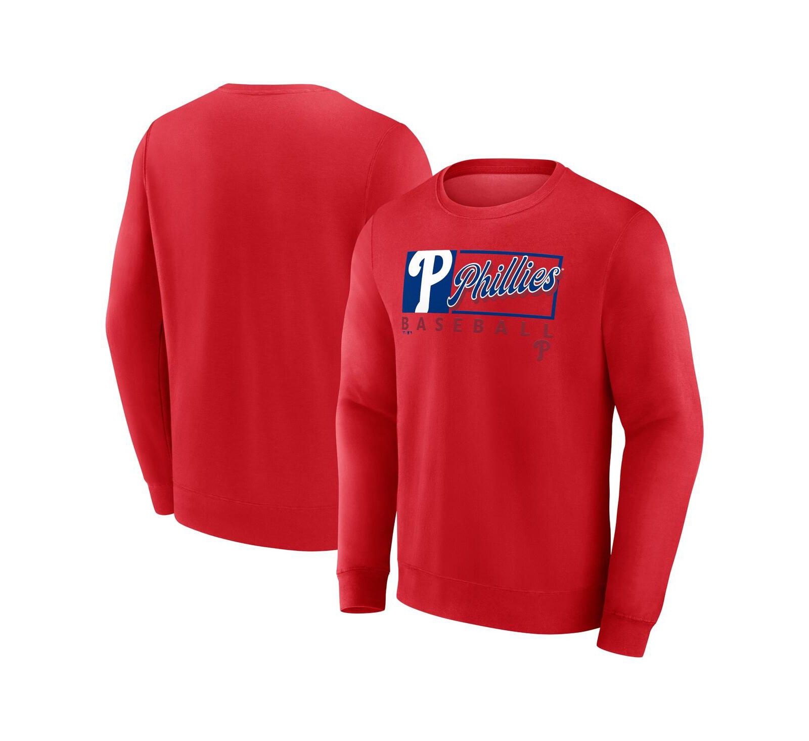 Мужская толстовка Fanatics Red Philadelphia Phillies Focus Fleece Pullover