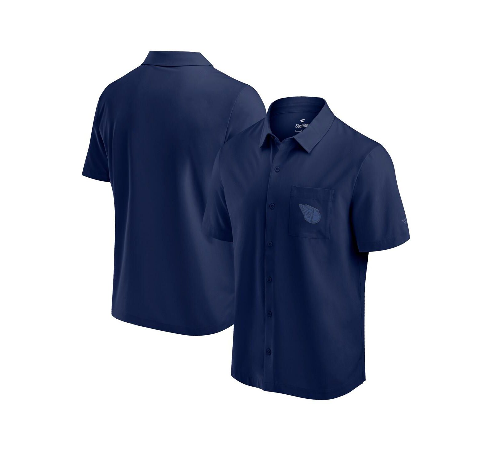 Fanatics рубашка Men's Navy Cleveland Guardians Front Office Button-Up