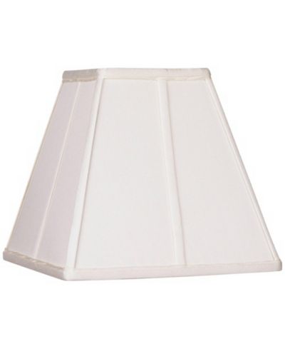 Springcrest Classic Small Square Lamp Shade 5.25" Top x 10" Bottom x 9" High x 9" Slant (Spider) Replacement with Harp and Finial