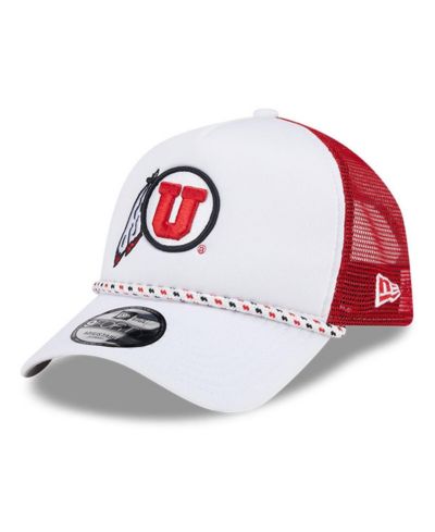 New Era Мужская кепка trucker Utah Utes Court Sport Foam A-Frame 9FORTY, белая/красная