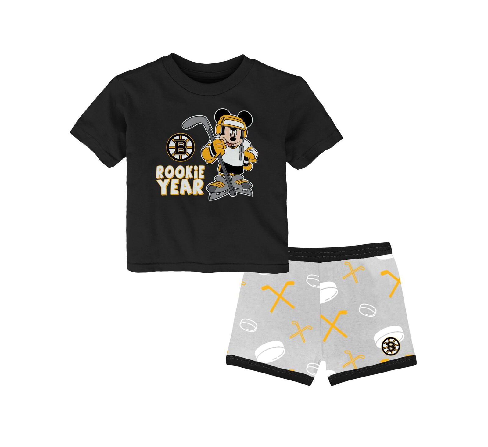 Комплект Outerstuff Toddler Boston Bruins Disney Rookie Year T-Shirt Shorts