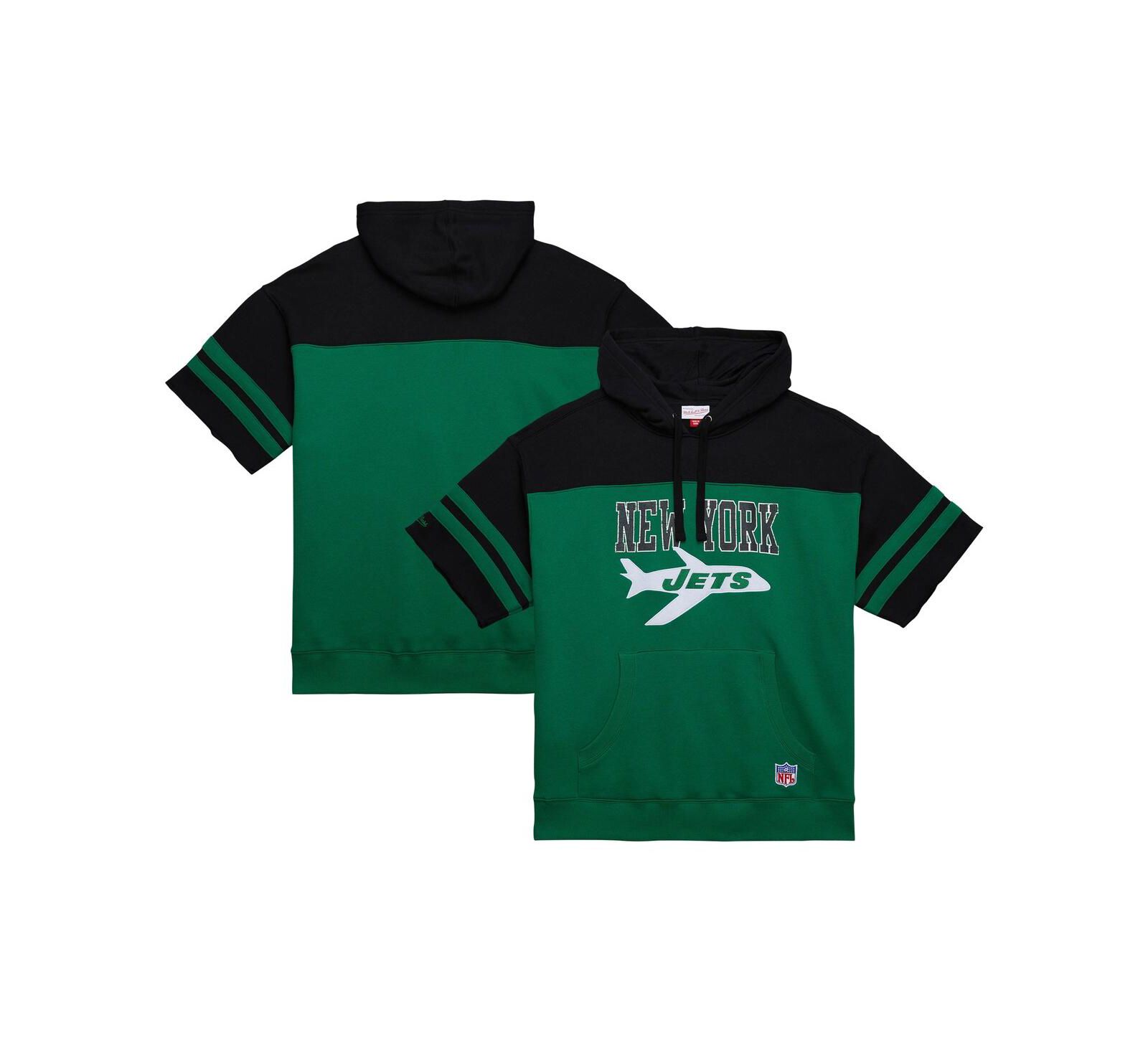 Mitchell & Ness Мужское худи с логотипом New York Jets в винтажном стиле, цвет Kelly-Green